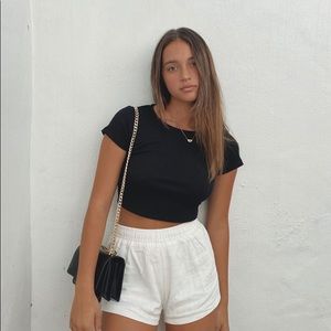 Princess Polly cropped black top, xs/0